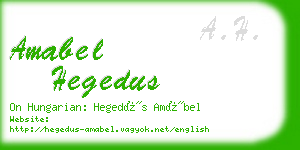 amabel hegedus business card